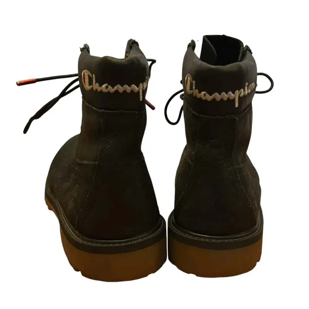 Timberland x Champion Black Boots Utility Winter Shoes Pimaloft Lace Up Size 5.5